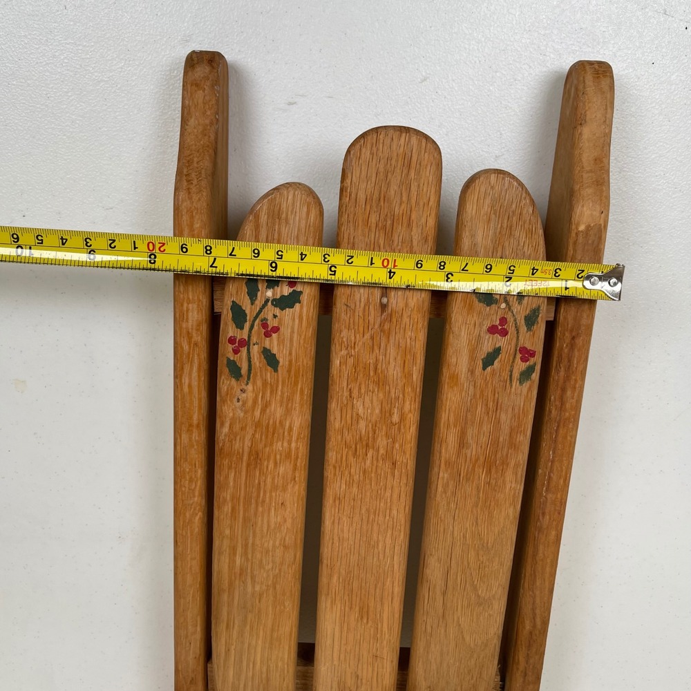 Vintage Handmade Wood Sled Christmas Holly Christmas Door Decor Farmhouse Rustic - Picture 8 of 9
